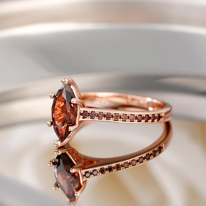 Jeulia "Tiempo libre" Anillo de plata esterlina talla marquesa