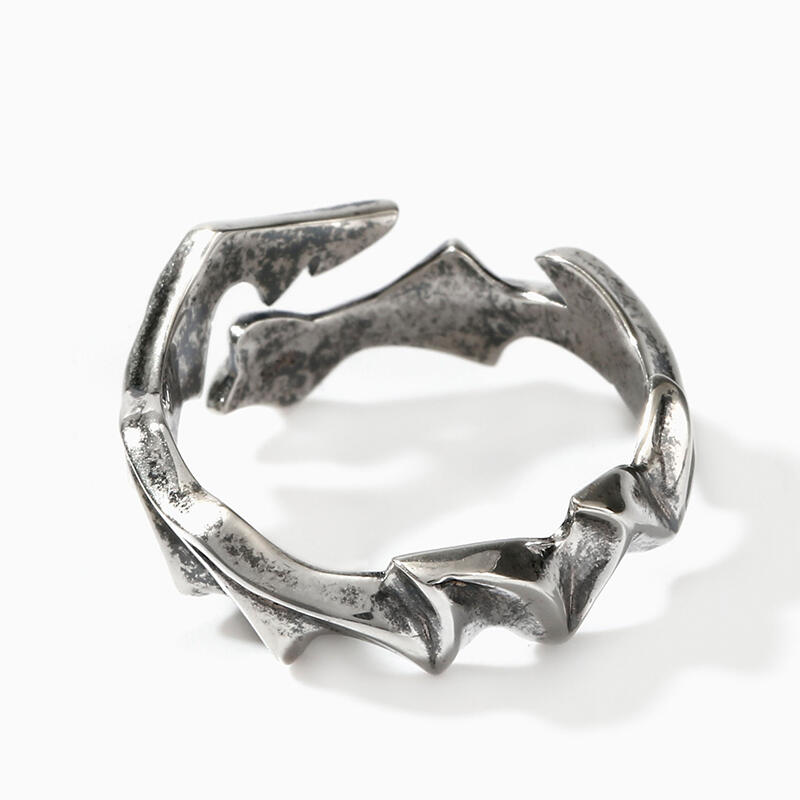Jeulia "Dragon Flame" Sterling Silver Open Ring