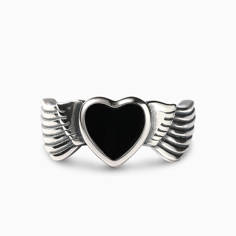Jeulia "Winged Heart" Sterling Silver Ring