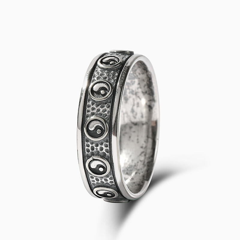 Jeulia "Tai Chi & Balance Meditation" Sterling Silver Band