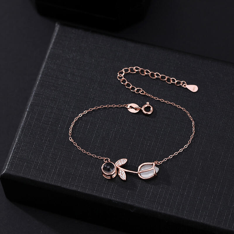 花 チューリップ 投影 写真 写真入れ ブレスレット