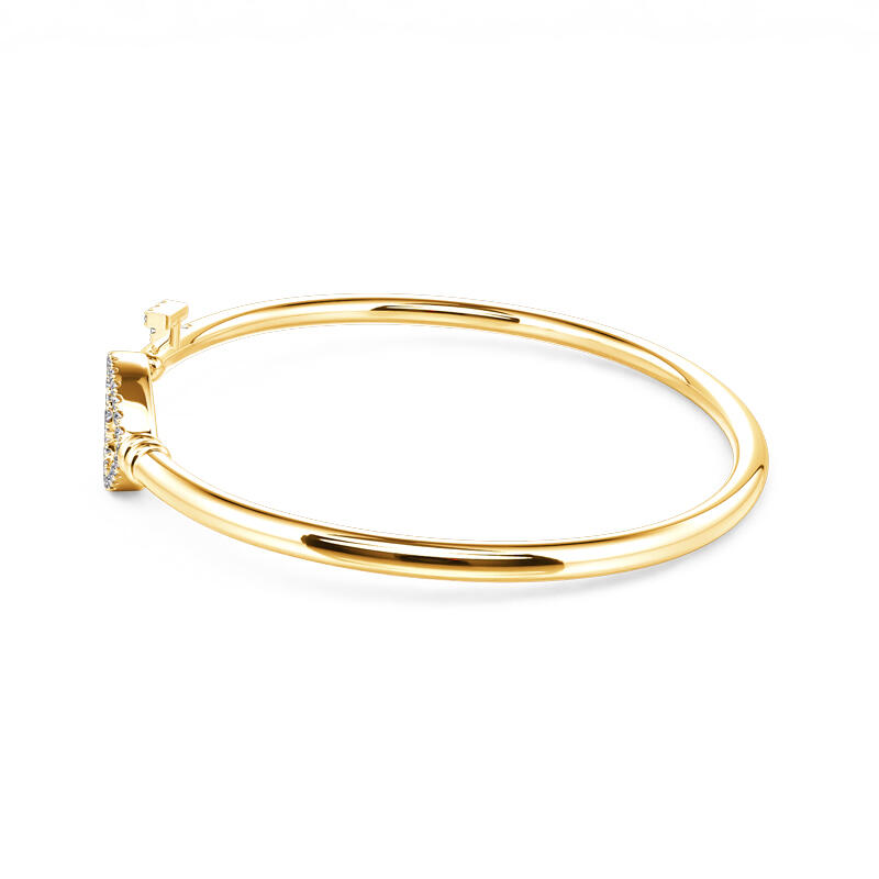 Jeulia "Key to My Heart" Sterling Silver Bangle