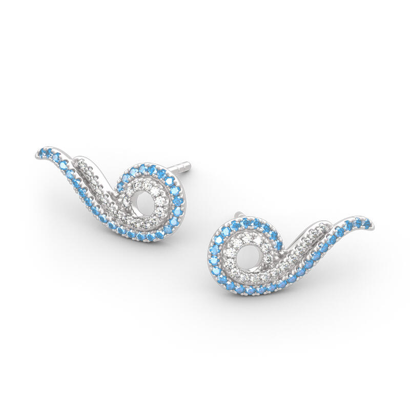 Jeulia "Cloud from Field Sky" Sterling Silver Earrings