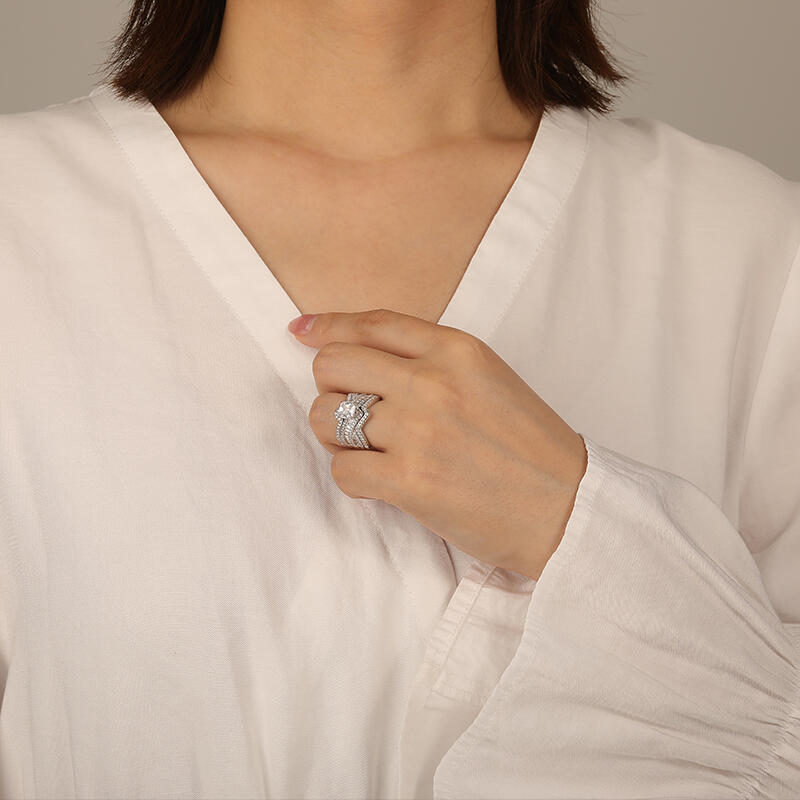 "Versprechen der Zukunft" Radiant-Schliff Ringset