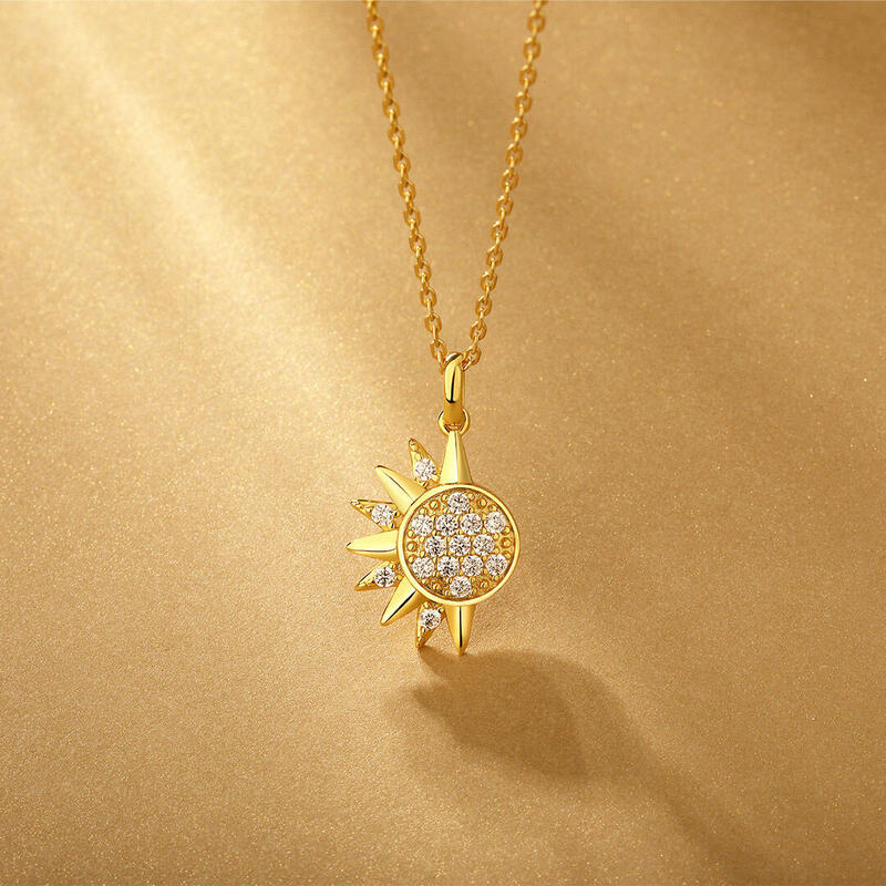 Jeulia Cool Sol och Måne Vänskapshalsbandsset Sterling Silver Magnetisk