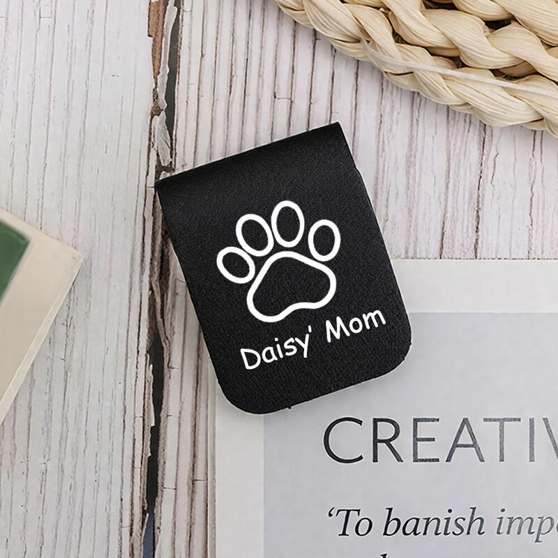 Personalized Name Leather Bookmark Engraved with Your Pet's Name Gift for Pet Owners