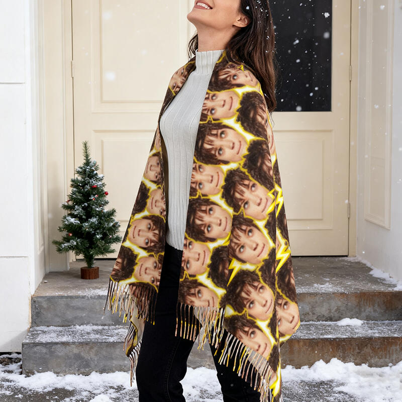 Bufanda con foto personalizada para añadir foto de cara, regalo divertido y divertido para amigos.