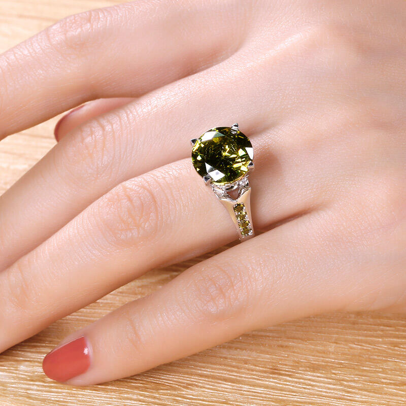 Jeulia Vintage Round Cut Sterling Silver Ring