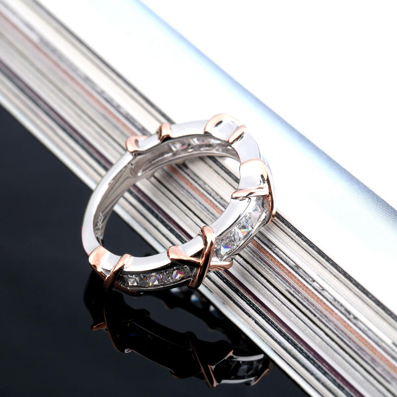 Jeulia Bague de Femme Noeud en Argent Sterling Coupe Princesse