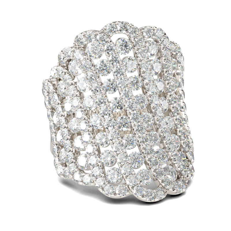 Jeulia Luxurious Round Cut Sterling Silver Women's Band