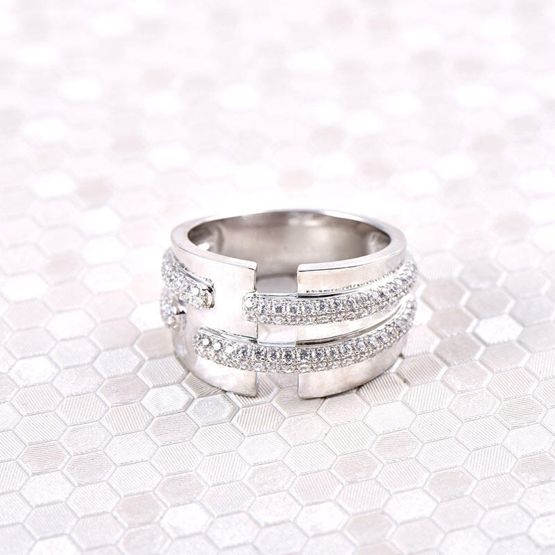 Jeulia Alianza Amplia Para Mujer De Talla Redonda En Plata De Ley