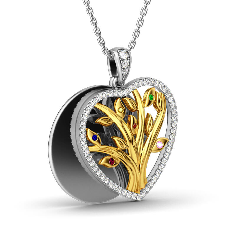 Jeulia Circle Of Life Layering Heart-Shaped Necklace