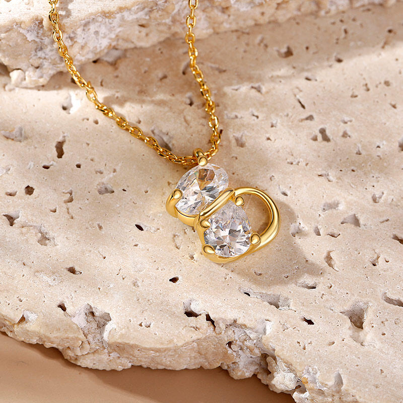 Jeulia "Magic Cat" Pear Cut Cat Sterling Silver Necklace