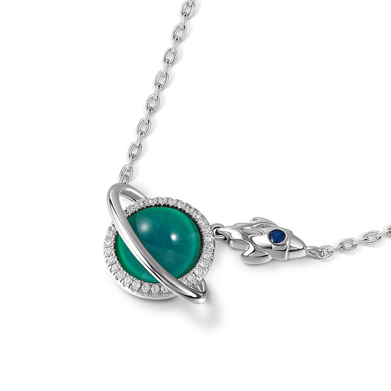 Jeulia "Creative Planet" Mood Color Changing Sterling Silver Necklace