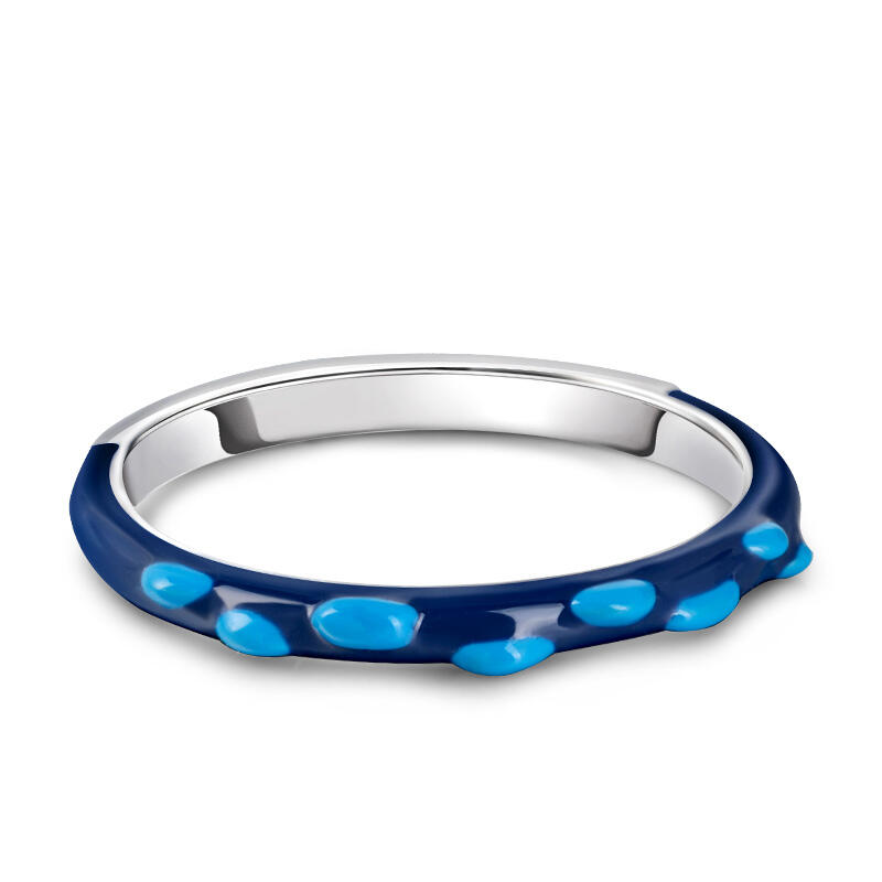 Jeulia "Get Released" Enamel Sterling Silver Ring