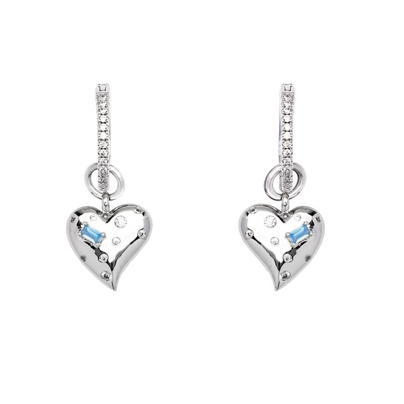 Jeulia "Jelly Heart" Sterling Silver Drop Earrings