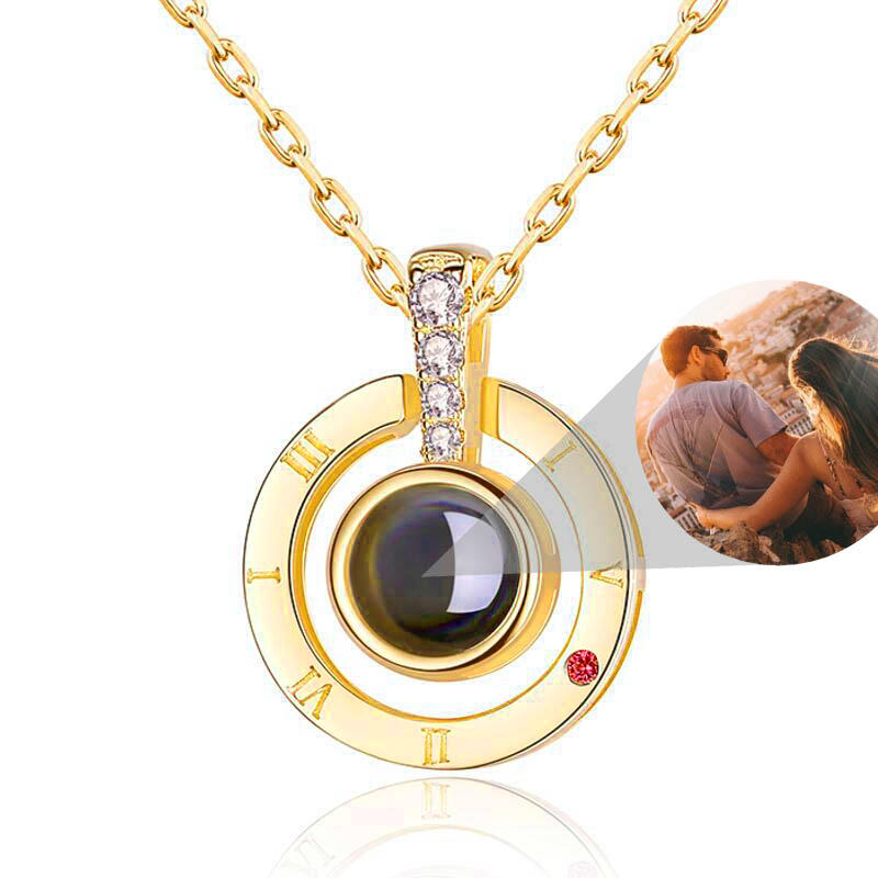 サークル 投影 写真 写真入れ ネックレス