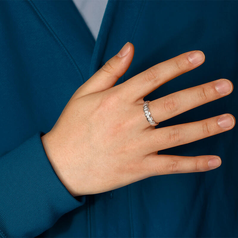 "Du und ich" Kanalgefasster Herren-Ehering