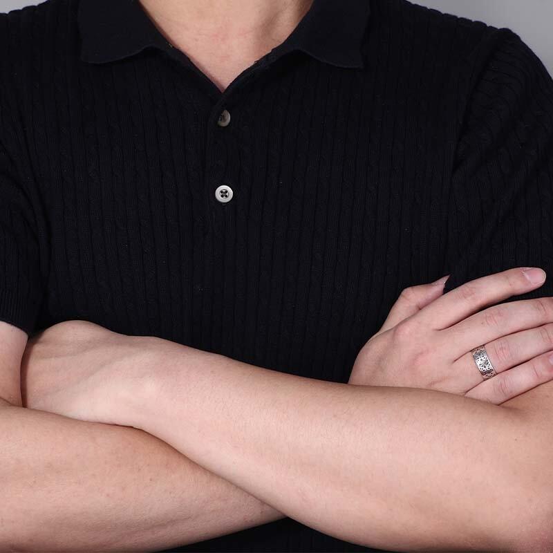 "My Best Memory" Openwork Men's Wedding Ring