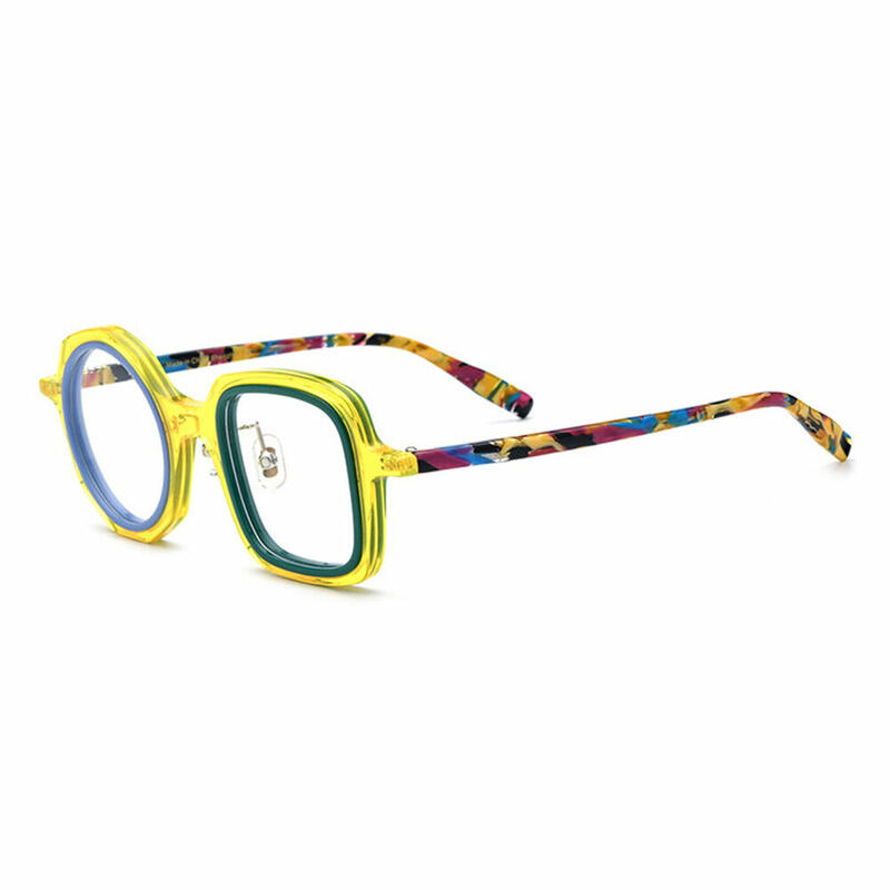 Lilli Square Round Yellow Glasses