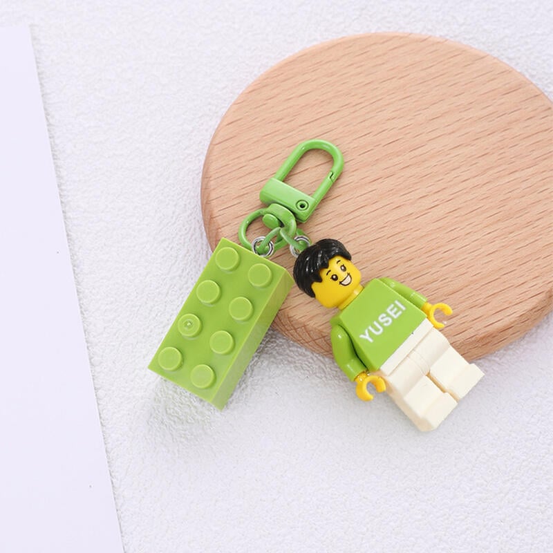 Block Character Keychain Personalized Minifigure Keychain With Building Blocks Decoration Fun ...