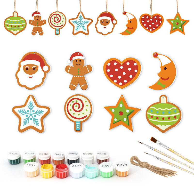 DIY Paint-by-Numbers Christmas Ornament Set Beautiful Gift for Family