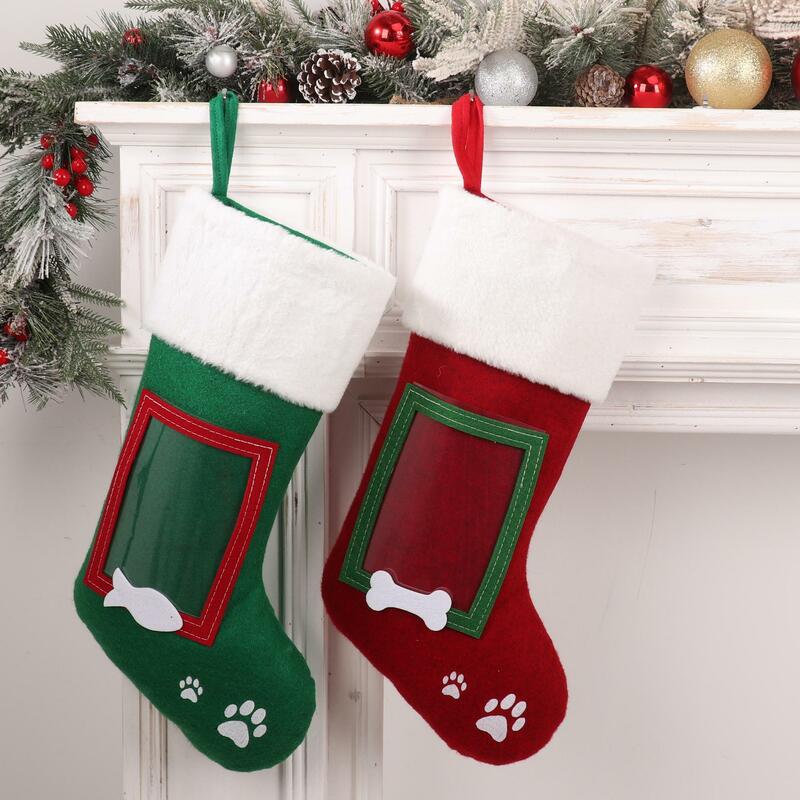 Personalized Christmas Stockings Customized Photo and Embroidered Name Gifts for Pet Lovers