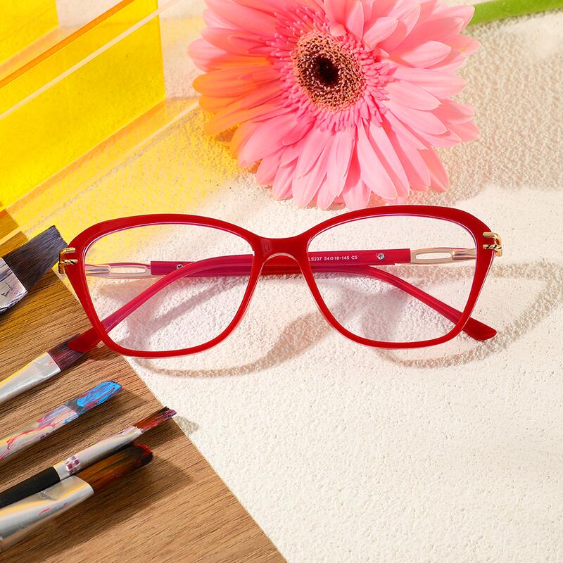 Edwii Cat Eye Rote Brille