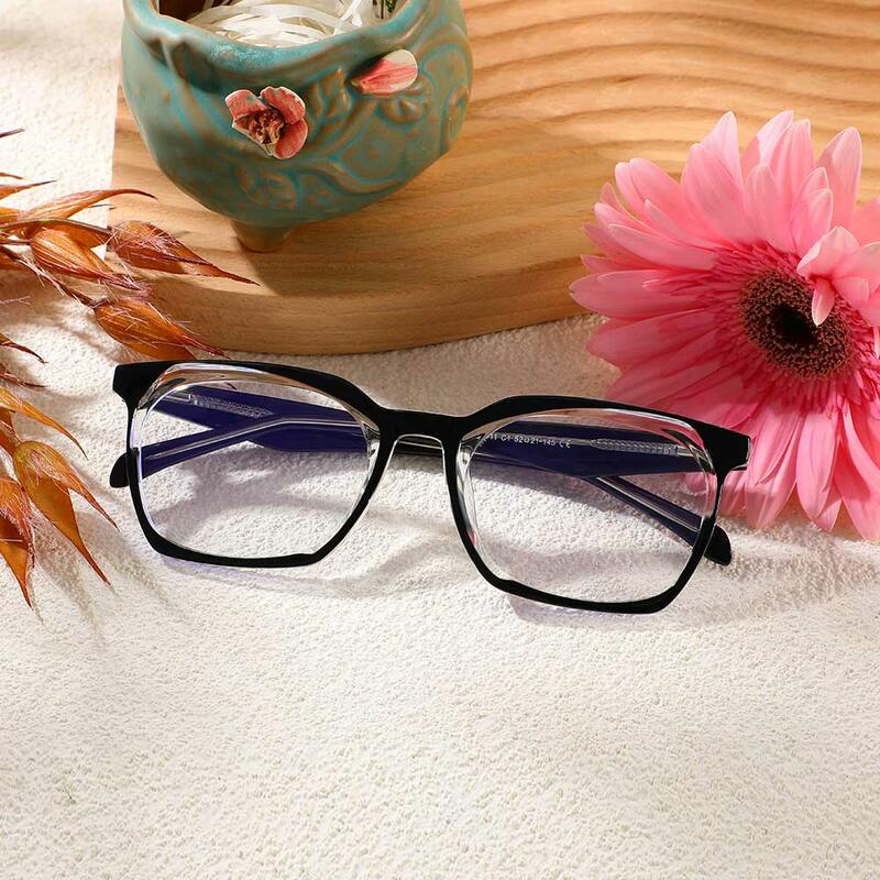 Ted Rechteckige Schwarze Brille