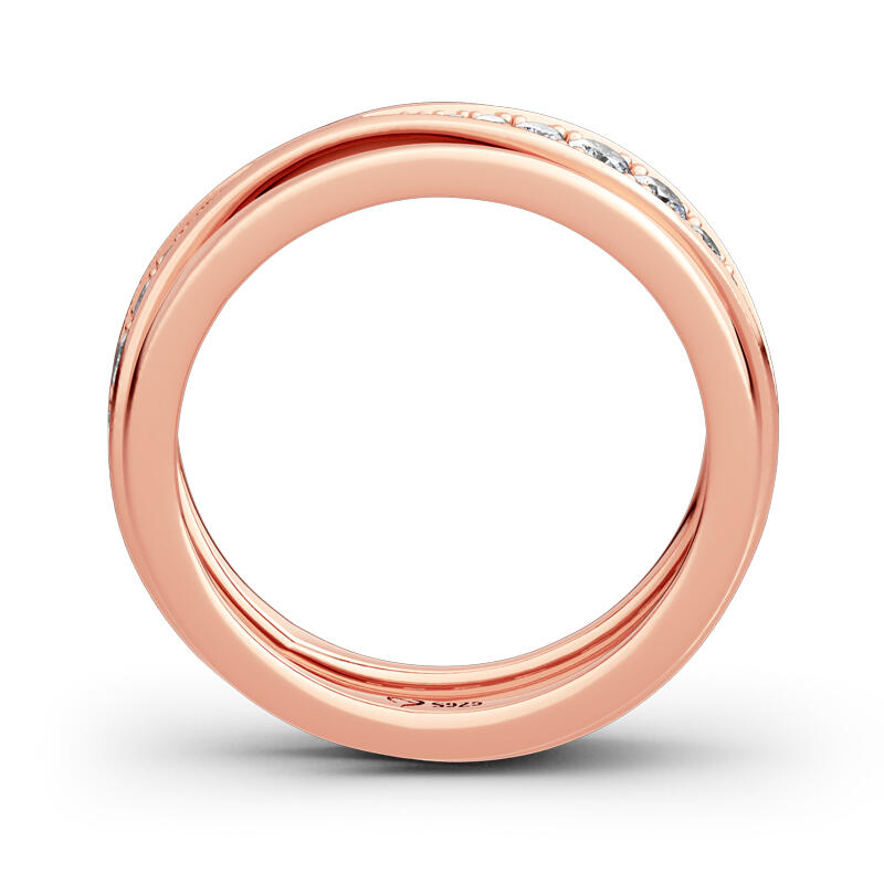 Jeulia Simple Design Round Cut Sterling Silver Women's Band