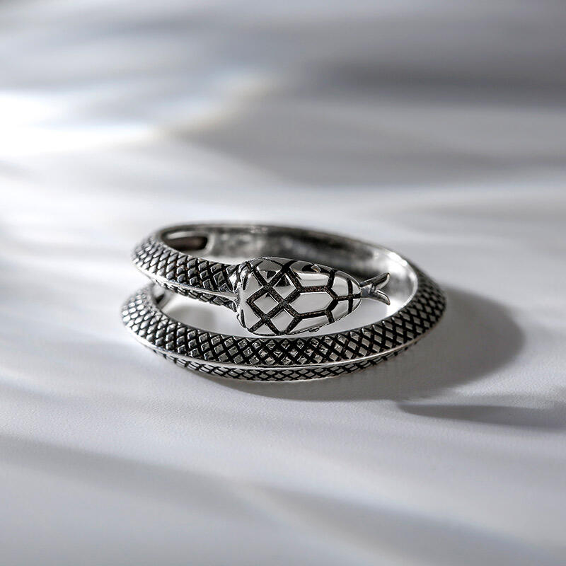 Jeulia "Puro deseo" Anillo de hombre de plata esterlina con serpiente