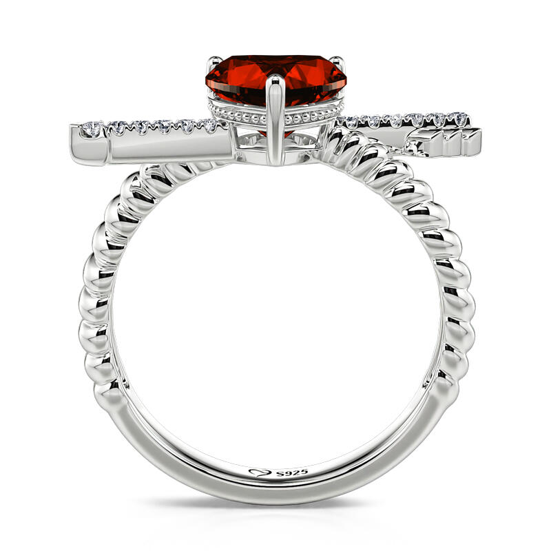 Jeulia "Arrow to Your Heart" Sterling Silver Ring