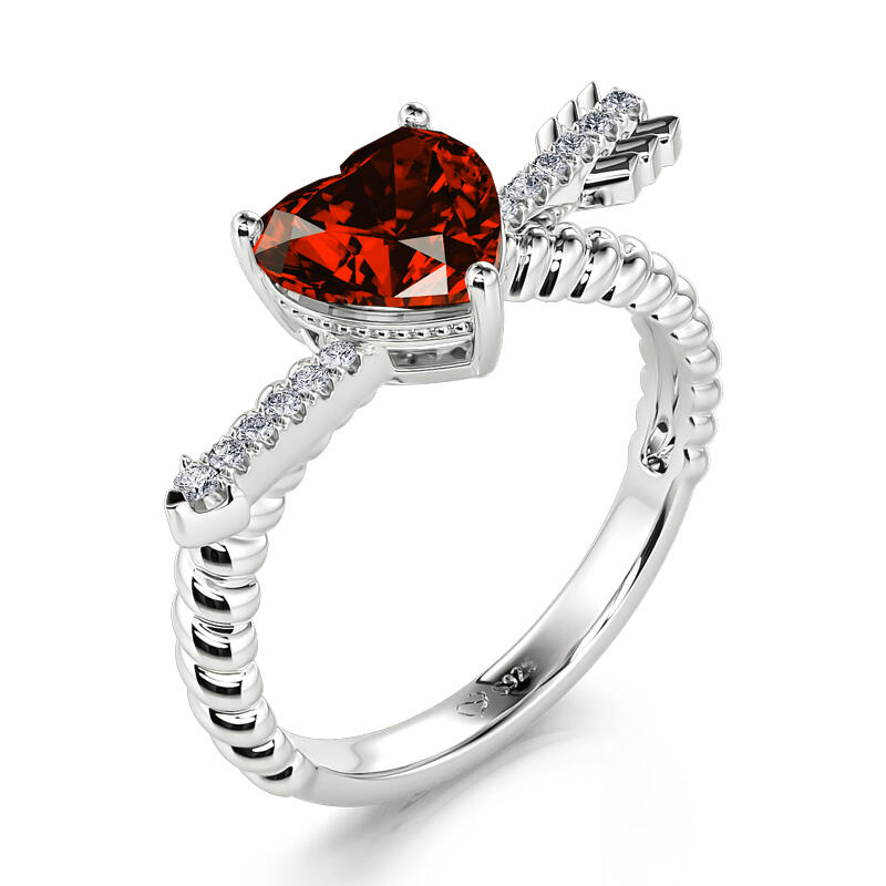 Jeulia "Arrow to Your Heart" Sterling Silver Ring
