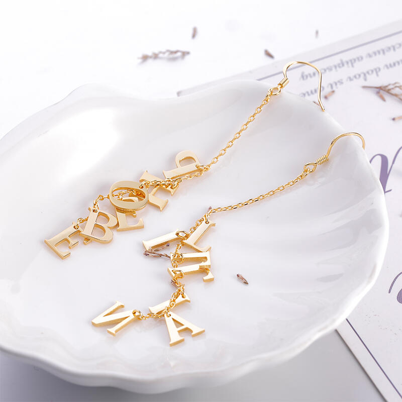 "Aime Toi-même Aime la Vie" Boucles d'oreilles Prénom Personnalisées