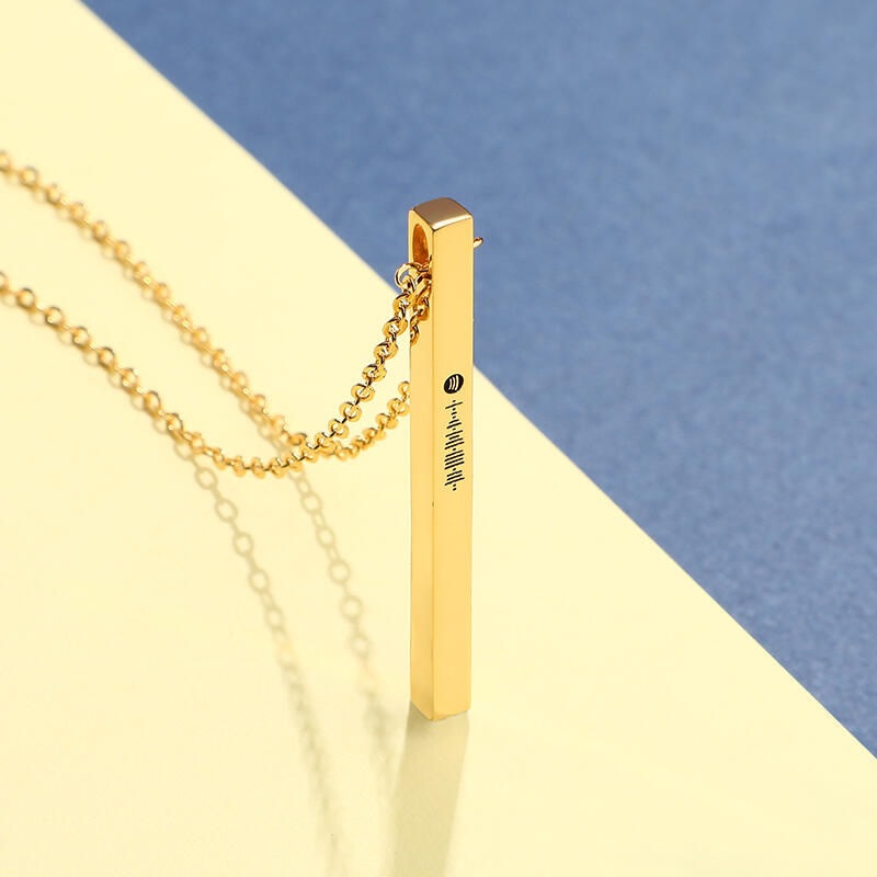 Jeulia Scannable Spotify Code Vertical Bar Stainless Steel Necklace