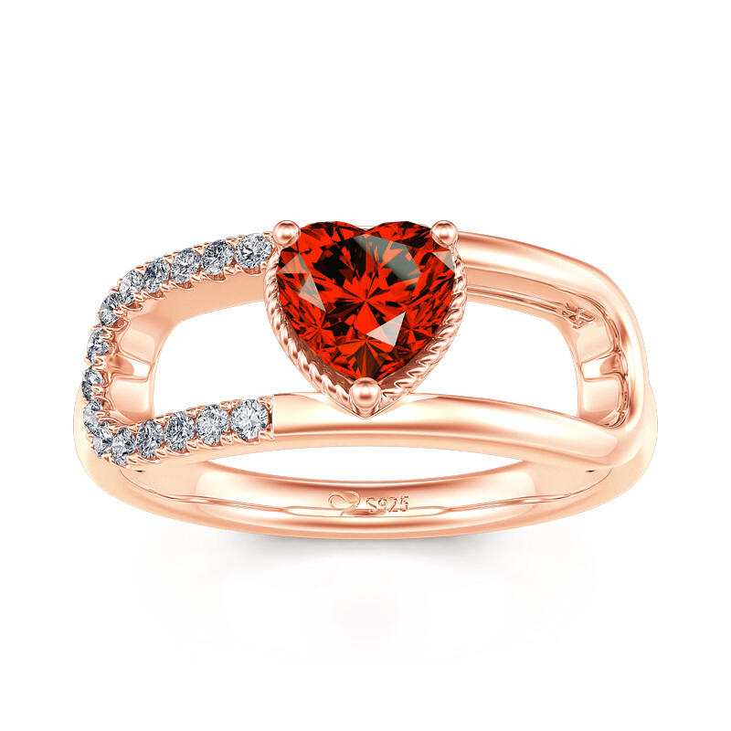 Jeulia "Heartbeat" Heart Cut Sterling Silver Jewelry Set