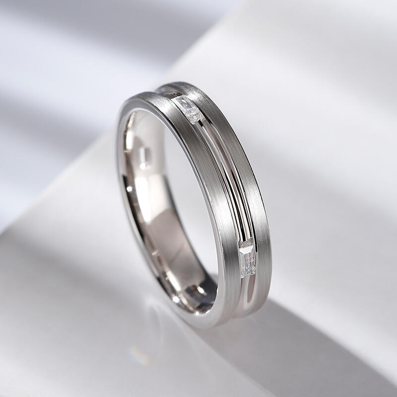 Jeulia Bague pour hommes 10K/14K/18K Or Platine Moissanite Alliance Coupe Émeraude