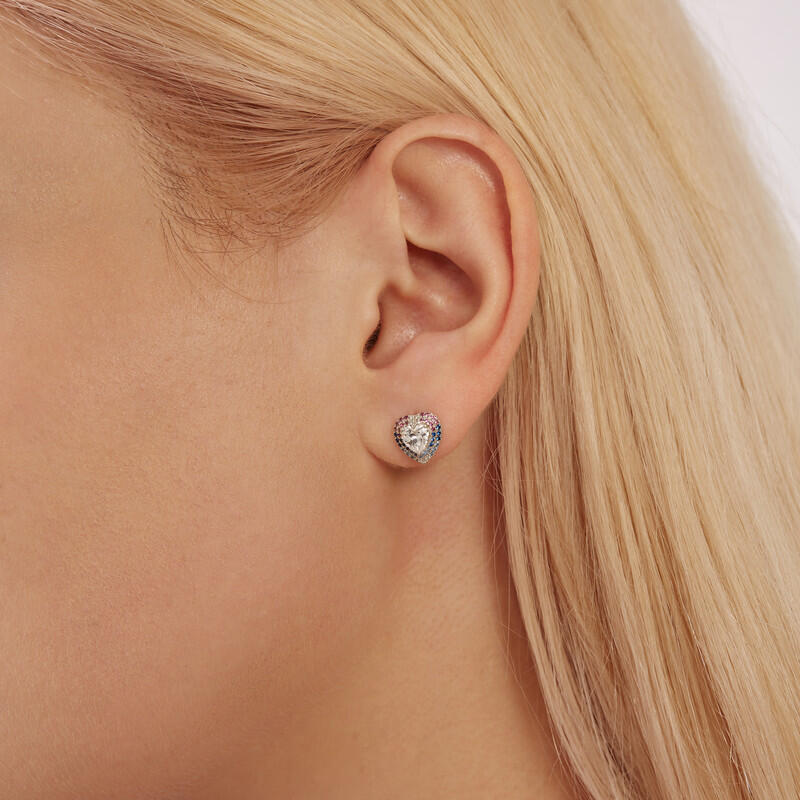 "Take Me To Your Heart" Heart Cut Stud Earrings