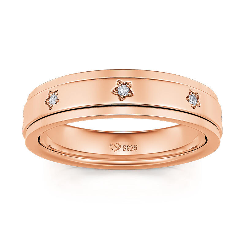 Jeulia "Charming Starlight" Rotatable Sterling Silver Women's Band