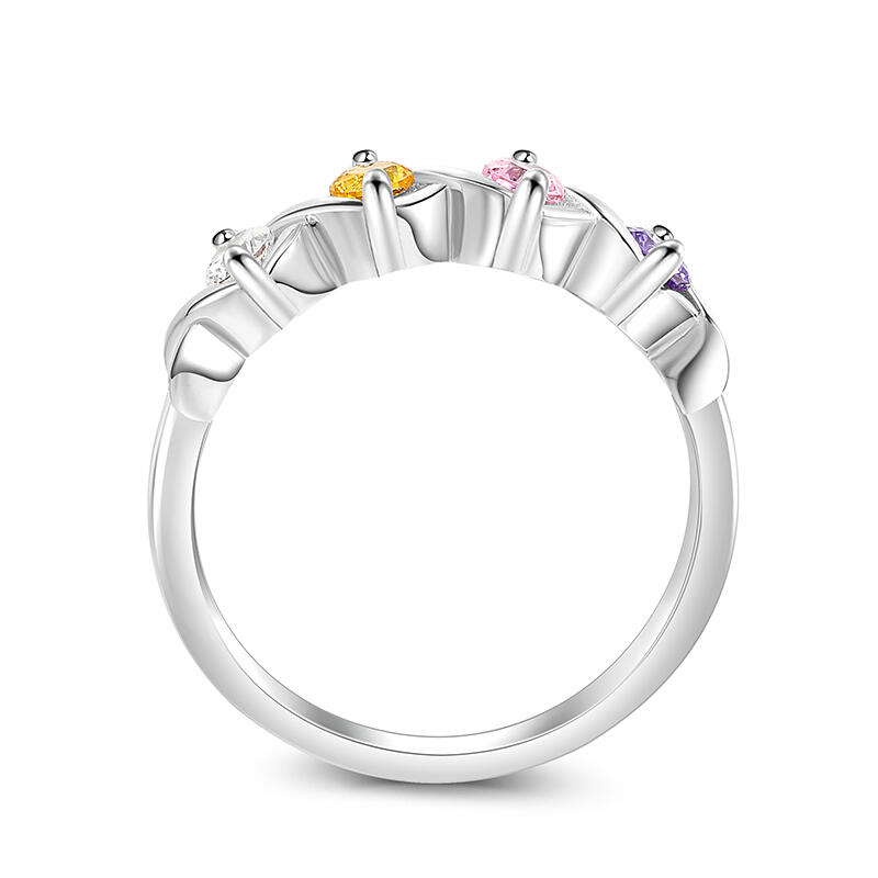 Jeulia "Infinite Love" Family Ring with Birthstones Sterling Silver