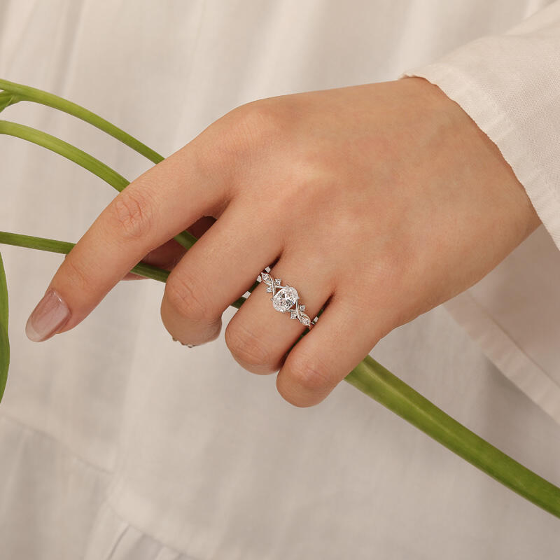 Jeulia Bague de Fiançailles Infinité Ovale Personnalisée en Argent Sterling