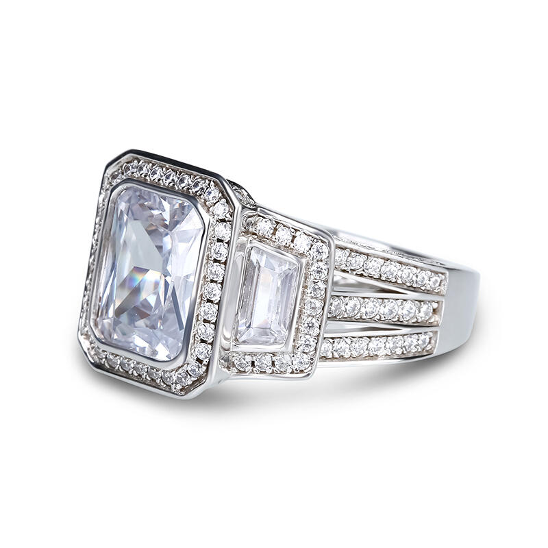 جوليا خاتم بقطع مشع من الفضة الإسترليني بثلاثة أحجار