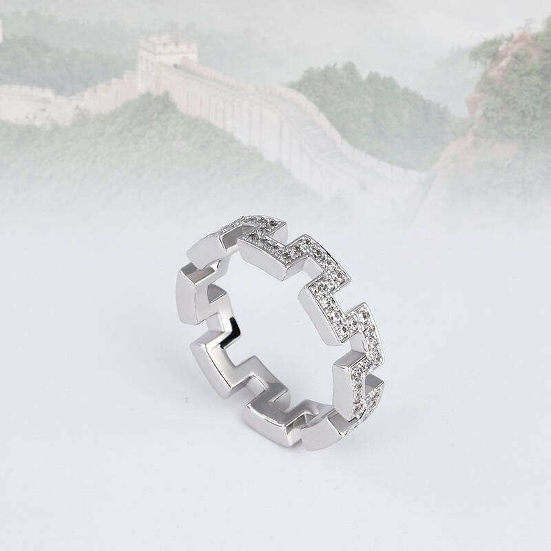 Jeulia Anillo De Plata Esterlina Dise?o De La Gran Muralla