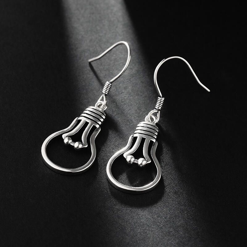 Jeulia "Light Bulb" Quirky Sterling Silver Earrings