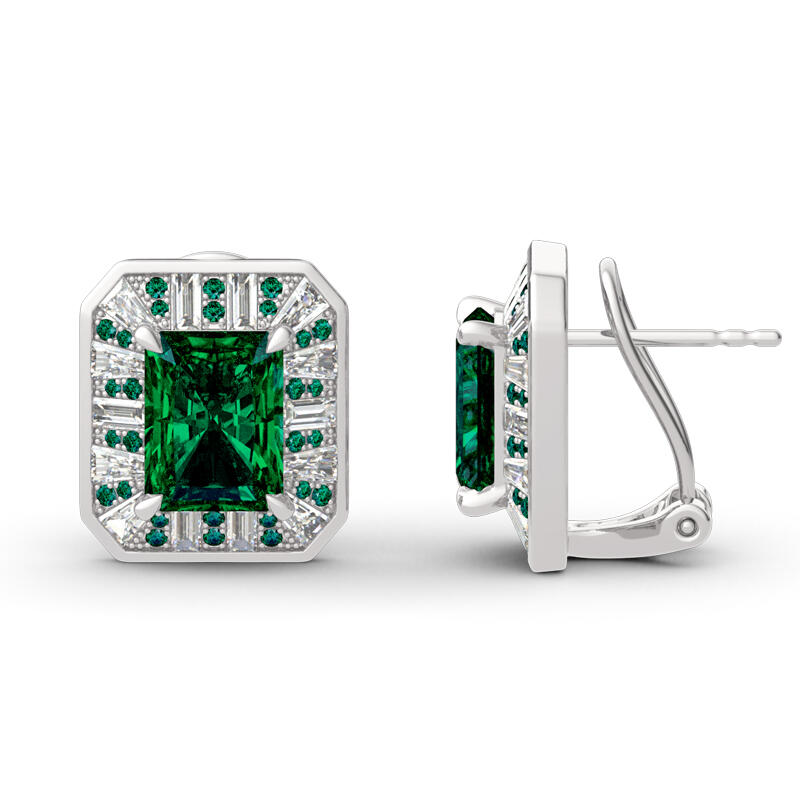 Jeulia Vintage Radiant Cut Sterling Silver Earrings