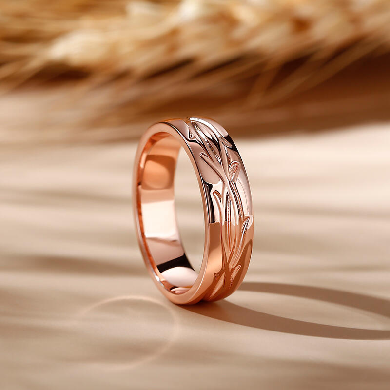 Jeulia Unique Branch Carved Sterling Silver Men's Band