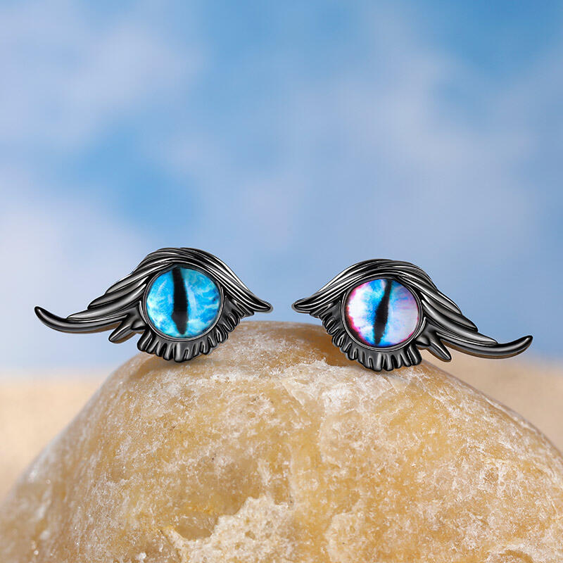 Jeulia "Magic in Your Life" Black Cat Eye Sterling Silver Jewelry Set