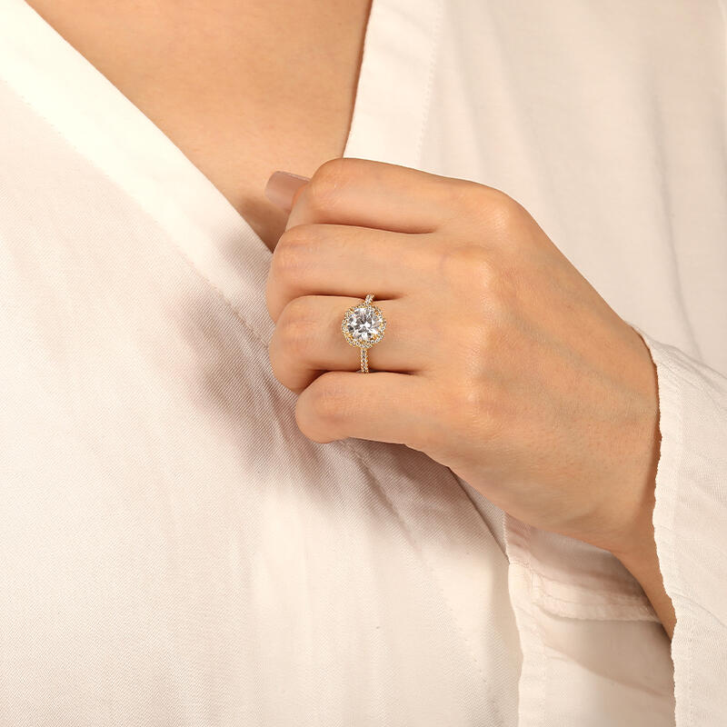 "The Way You Make Me Feel" Round Cut Halo Engagement Ring