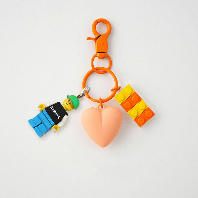 名前入り カラフル ミニフィグ キーホルダー オーダーメイド