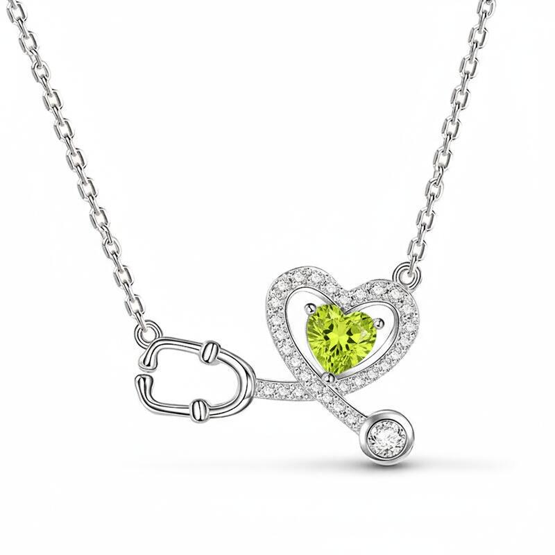 Jeulia Heart-Shaped Personalized Sterling Silver Necklace